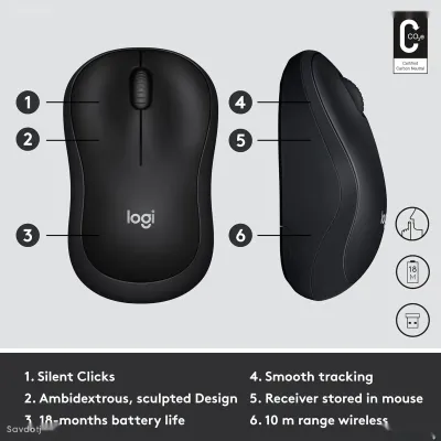 Беспроводная мышь Logitech M220 Silent Wireless Mouse Black