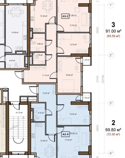 3-комн. квартира, 14 этаж, 91 м², Шохмансур