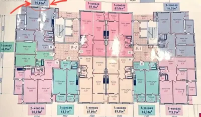 2-комн. квартира, 15 этаж, 91 м², Шохмансур