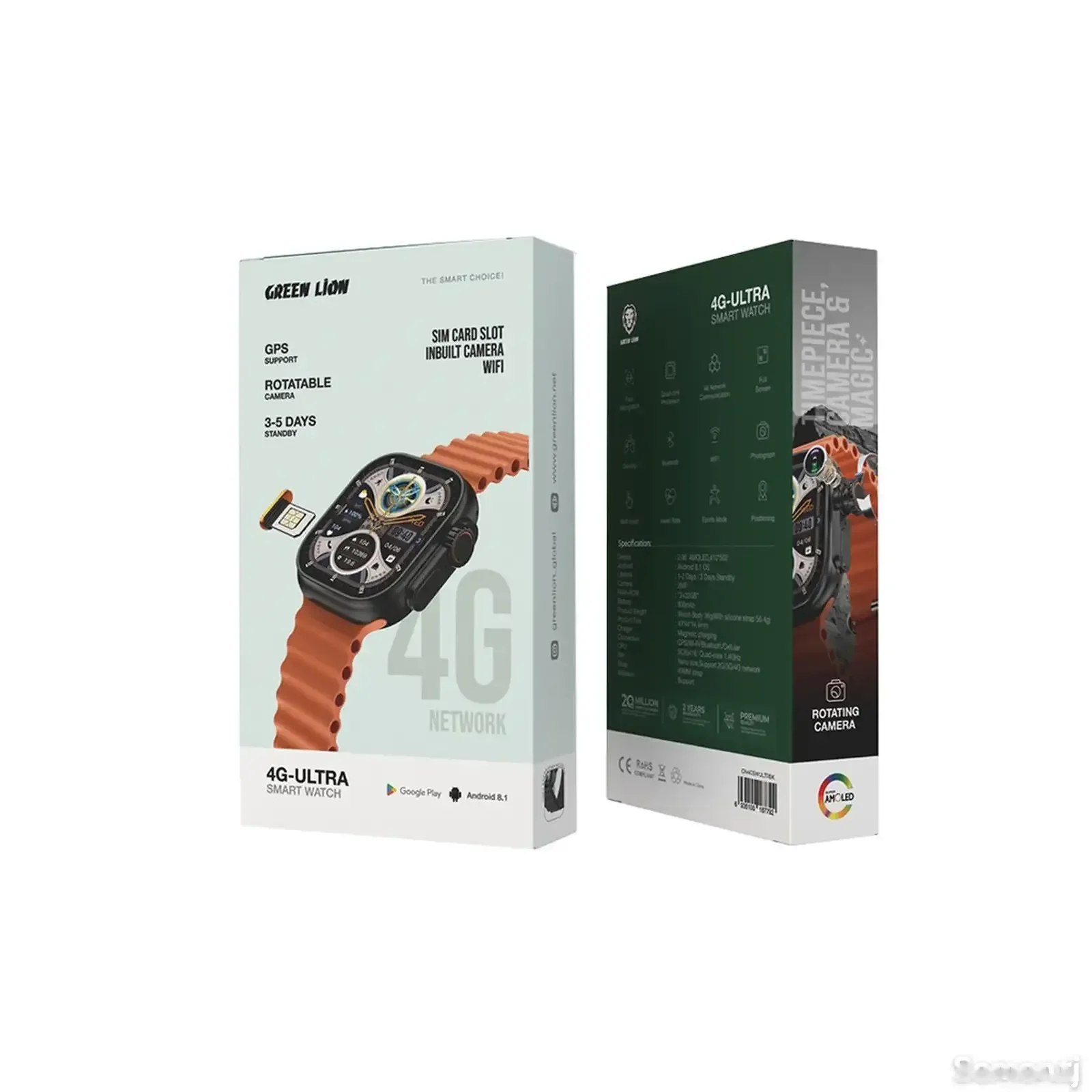Умные часы Green Lion 4G Ultra Smart Watch Andriod черный