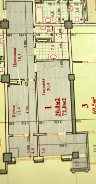 2-комн. квартира, 7 этаж, 72 м², Исмоили Сомони Цум Шохпалас