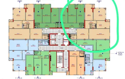 2-комн. квартира, 15 этаж, 71 м², сзади Гуля Голд, второй дом от главной дороги