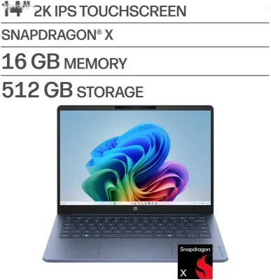 Ноутбук HP OmniBook 3 14-hz0015dx, 14 Snapdragon X 16ГБ 512ГБ SSD 2K Touch Win11