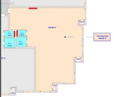4-комн. квартира, 9 этаж, 145 м², Шохмансур