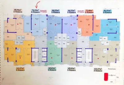 3-комн. квартира, 17 этаж, 111 м², Сино
