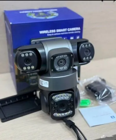 Камера видеонаблюдения уличная с 3 объективами