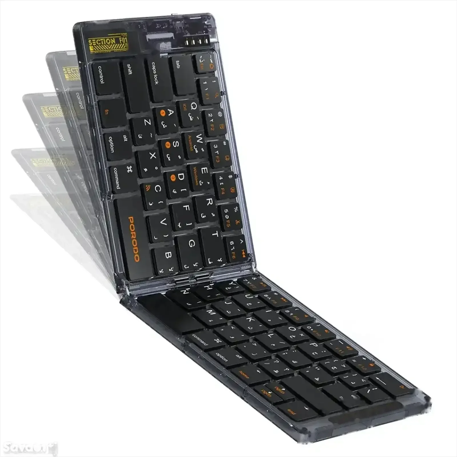 Мини клавиатура Porodo Crystal Shell Wireless Keyboard черный
