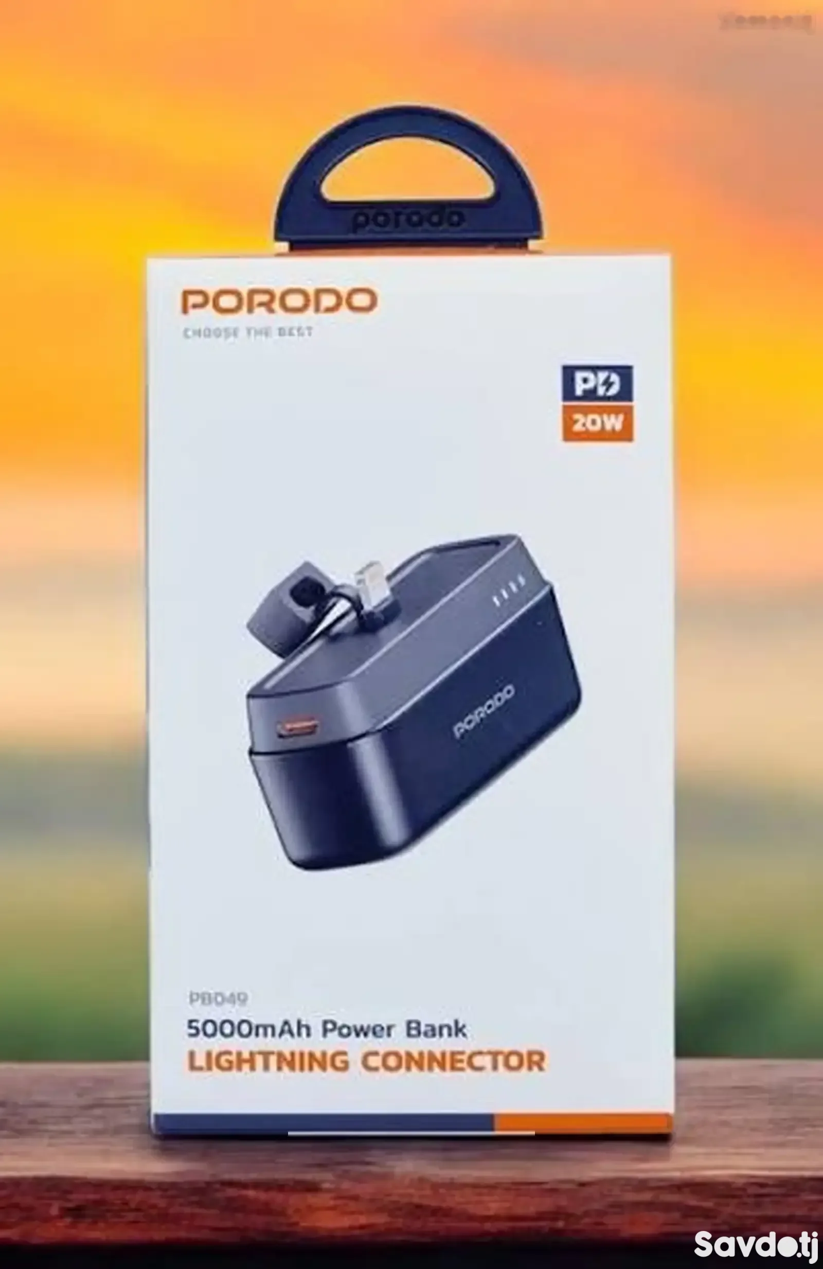 Повербанк Porodo 5000mAh Power Bank with Lightning Connector черный