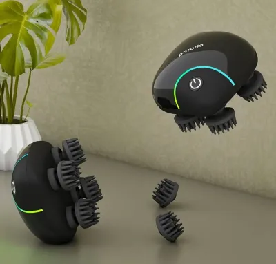 Портативный массажер для головы Porodo Lifestyle Portable Scalp Massager 1200mAh черный
