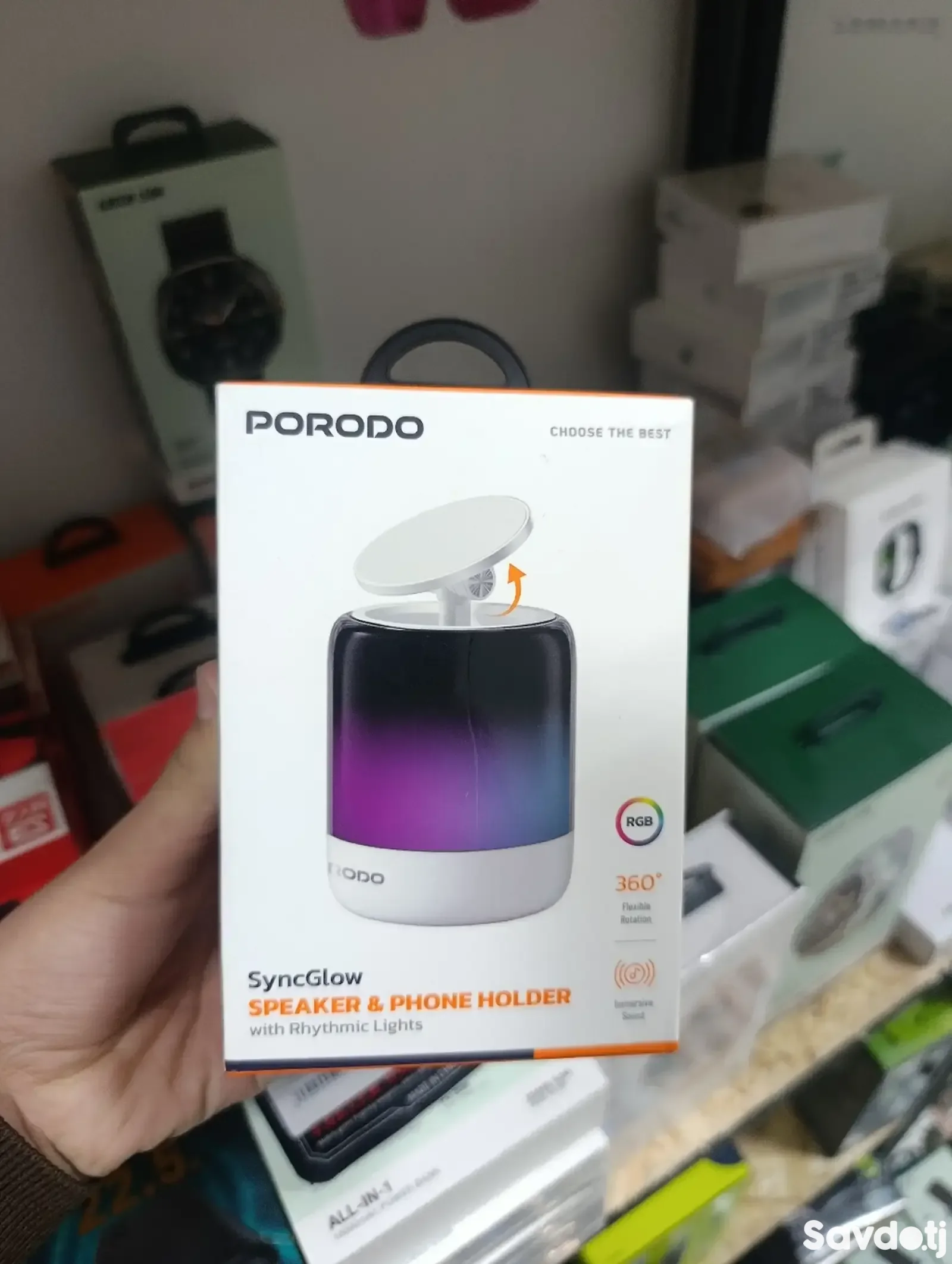 Портативная колонка подставка для телефона PORODO