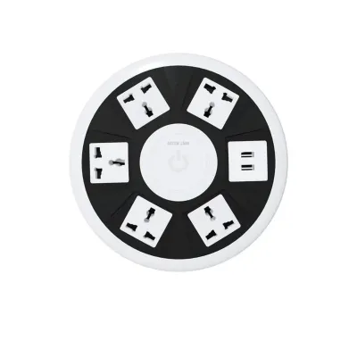Розетка Green Lion 7 в 1 Power Socket 5AC Universal Outlet + 2USB белый
