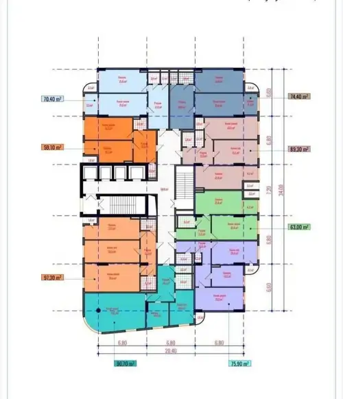 2-комн. квартира, 9 этаж, 91 м², Шохмансур