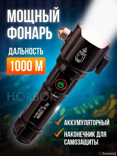 Фонарь ручной аккумуляторный светодиодный на магните, с зарядкой USB type-c свер