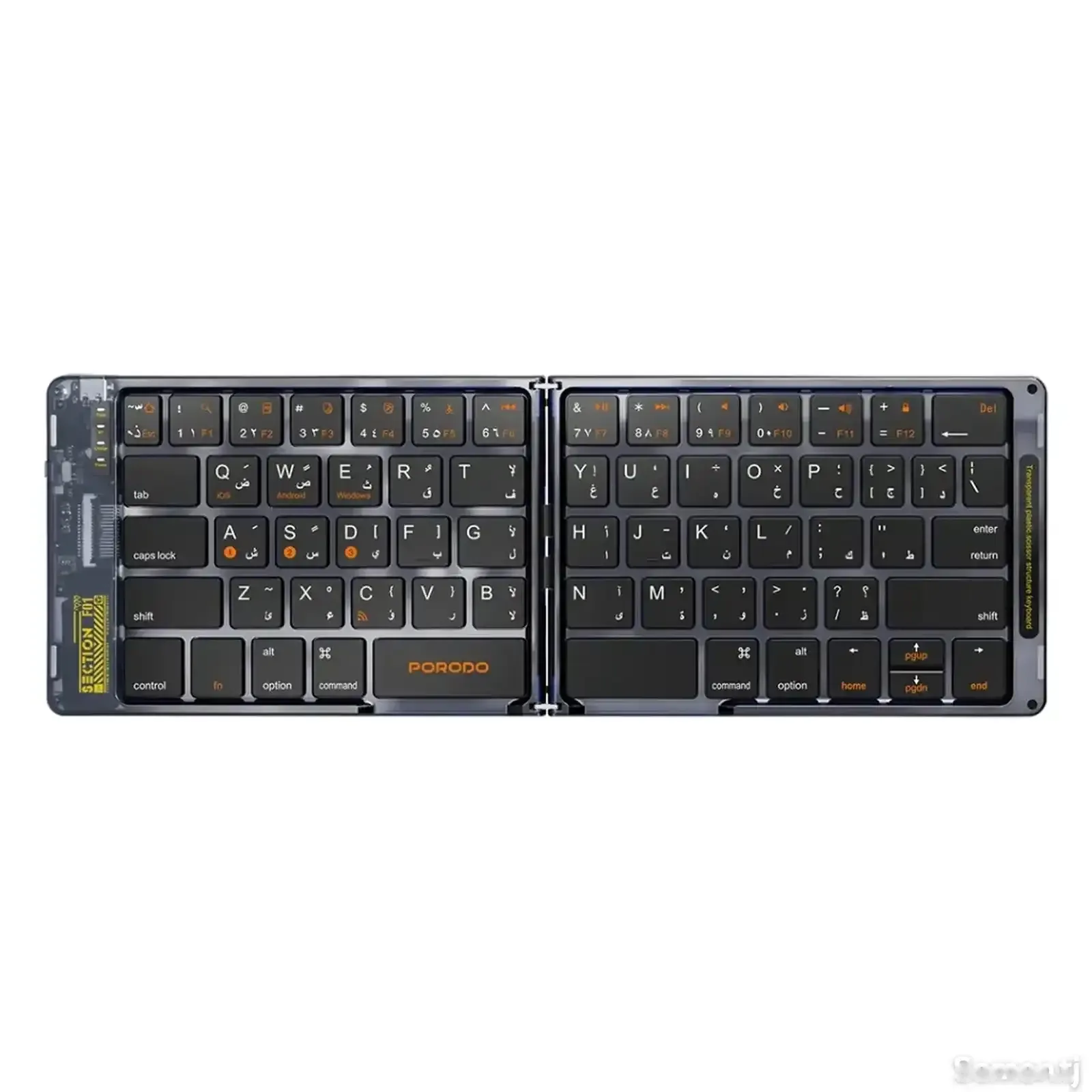 Мини клавиатура Porodo Crystal Shell Wireless Keyboard черный