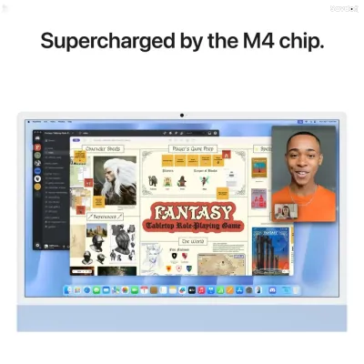Моноблок Apple iMac 24, M4, 16ГБ, 256ГБ SSD, 4.5K Retina, Blue, MWUF3B
