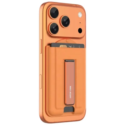 Кардхолдер с подставкой Green Lion Mag Wallet Kickstand Magsafe Card Holder, оранжевый