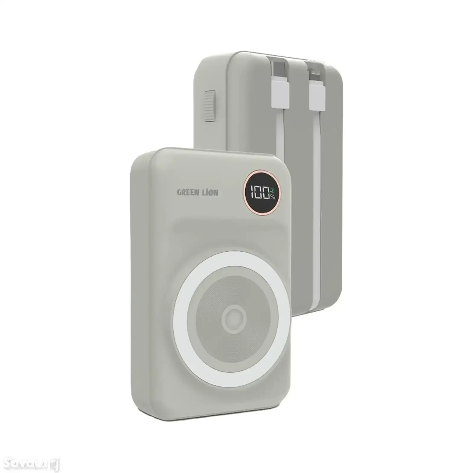 Повербанк Green Lion MagSafe Integrated Power Bank 20000mAh PD 20W бежевый