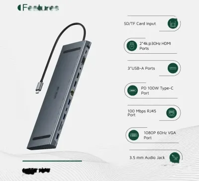 Универсальный Мультихаб Green Lion 12 в 1 4K Hub