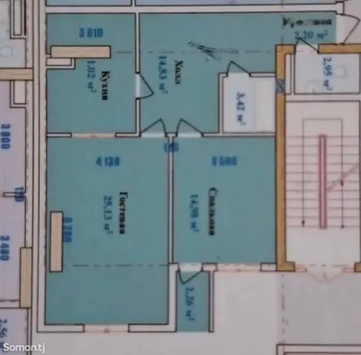 2-комн. квартира, 14 этаж, 79 м², Шохмансур