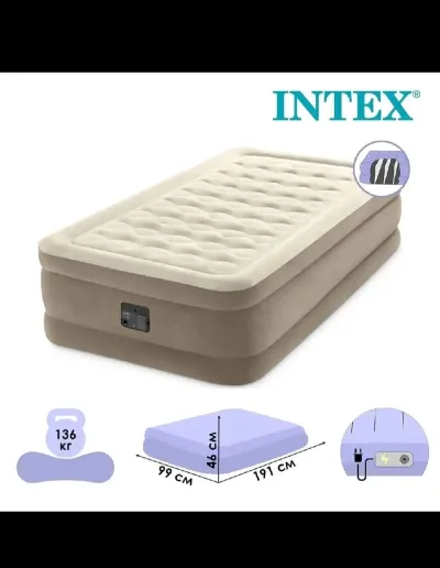 Односпальная кровать надувной Intex Ultra Plush Airbed 64426