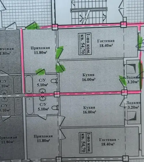 2-комн. квартира, 10 этаж, 56 м², Сино