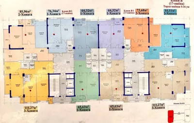 1-комн. квартира, 7 этаж, 64 м², Сино