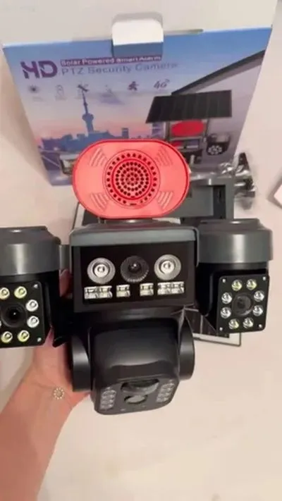 Умная поворотная 4G-камера видеонаблюдения с датчиком движения и солнечной батареей