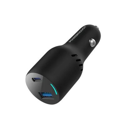 Автомобильное зарядное устройство Powerology 35W PD + QC3.0 LED  Dual Ports Car Charger