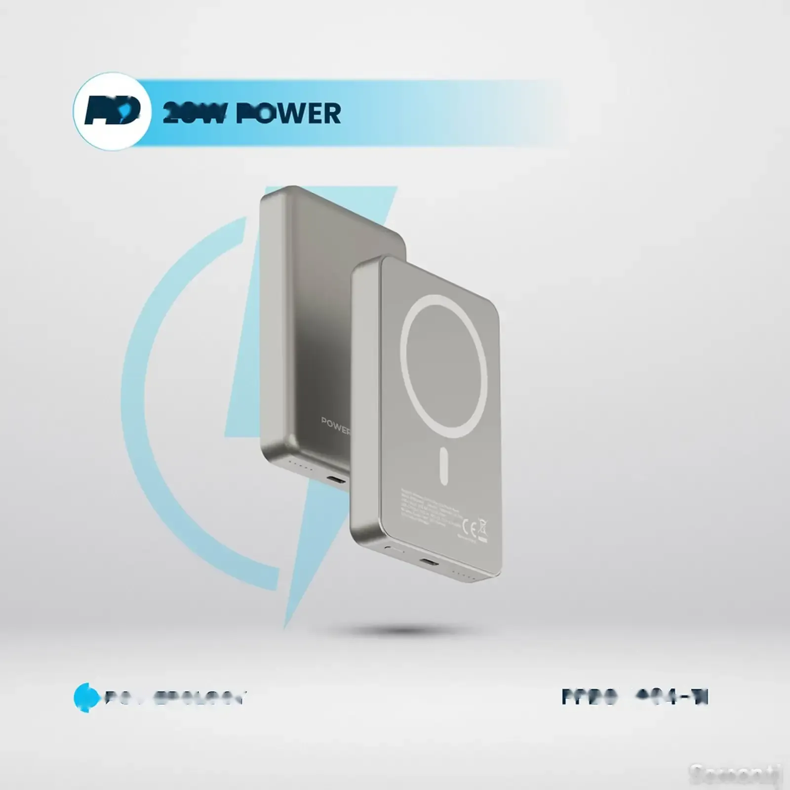 Повербанк Powerology 10000 mAh 20W PD & 15W Magsafe титан