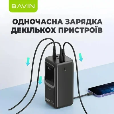 Батарея Бавин 40000 мАч, блок питания большой высокой емкости быстрой зарядки 40000 мАч — миниатюра 5