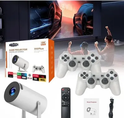 Смарт проектор - игровая консоль с джойстиками X10 Plus 4K
