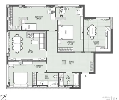4-комн. квартира, 2 этаж, 126 м², Сомони, Ул. Умари Хайем, Водонасосная