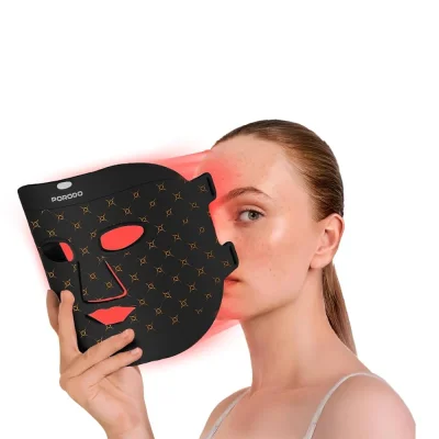 Маска для лица с терапевтическим светом  Porodo Soft Silicone LED Facial  Mask with 7 color Light Therapy