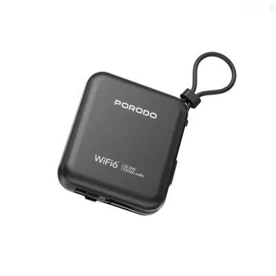 Wi-FI роутер Повербанк Porodo 4G LTE | WiFi 6 Pocket Router