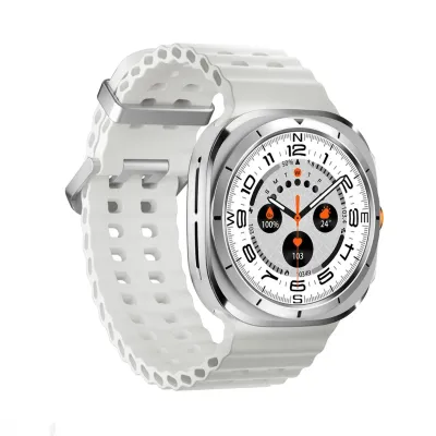 Умные часы Porodo Amoled 1 43 Smart Watch Silver Dial with 34mm White Ocean Ban