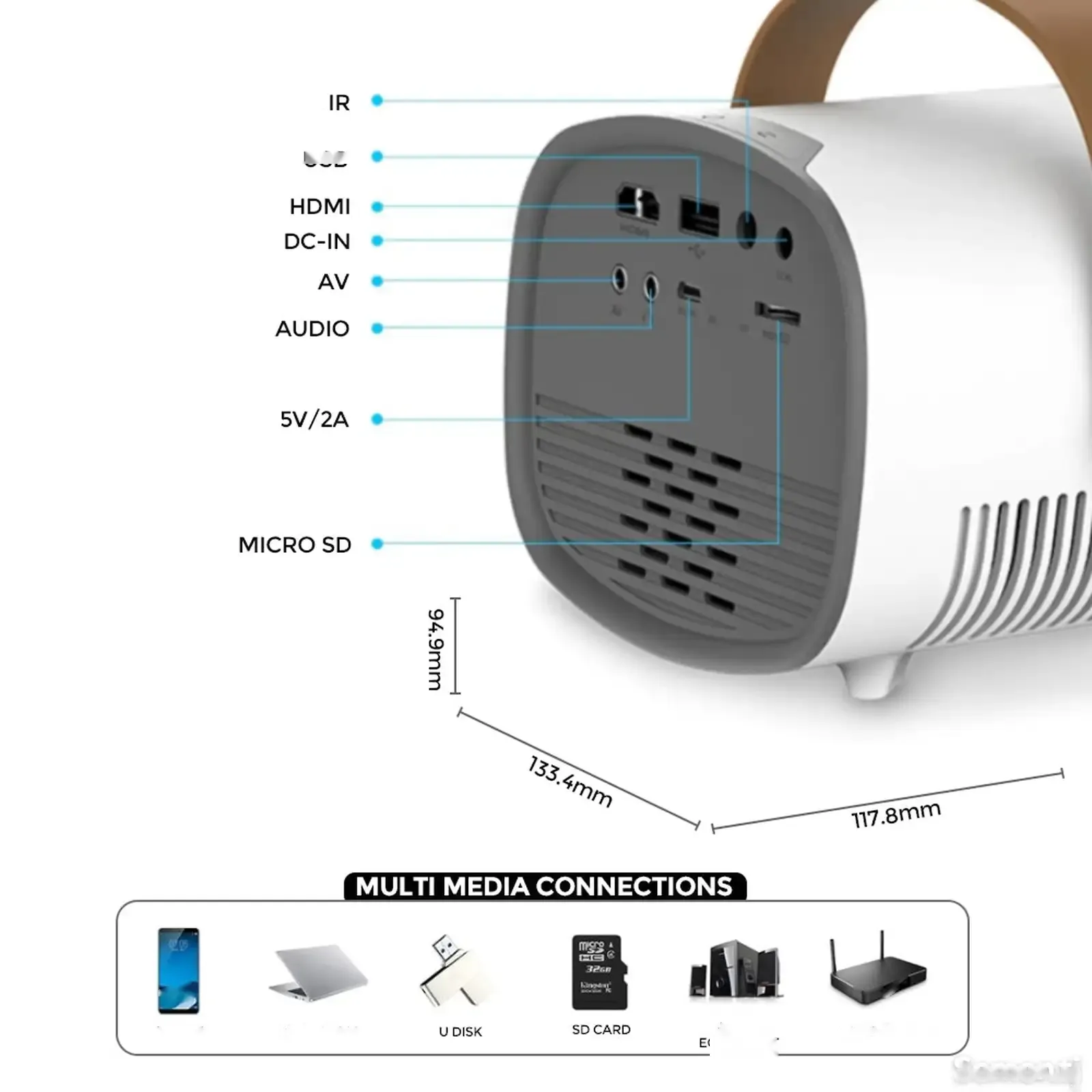 Мини проектор Wownect led projector