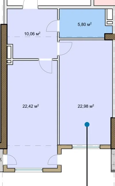 1-комн. квартира, 8 этаж, 61 м², Шохмансур