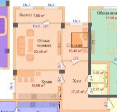 2-комн. квартира, 6 этаж, 80 м², Исмоили Сомони
