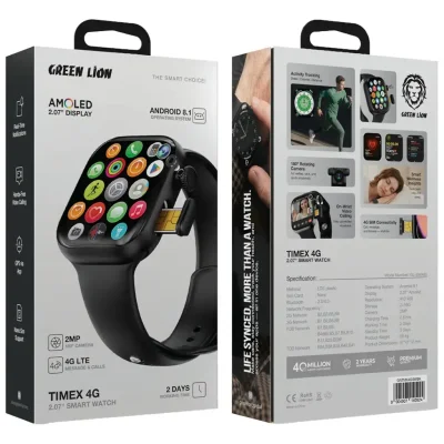 Умные часы Green Lion TIMEX 4G 2.07" Smart Watch, черный