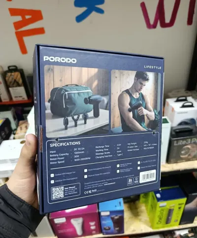Мини массажер Porodo Lifestyle Cordless Mini Massage Gun, черный