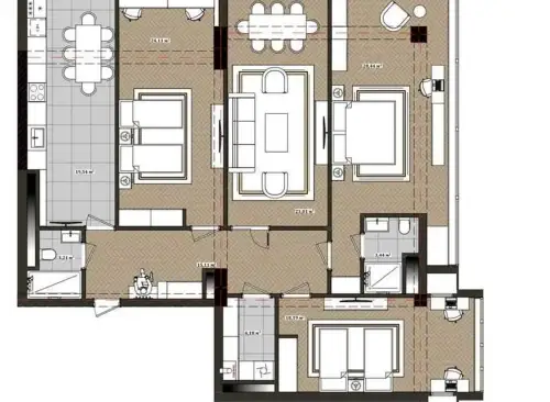 4-комн. квартира, 14 этаж, 138 м², Сино
