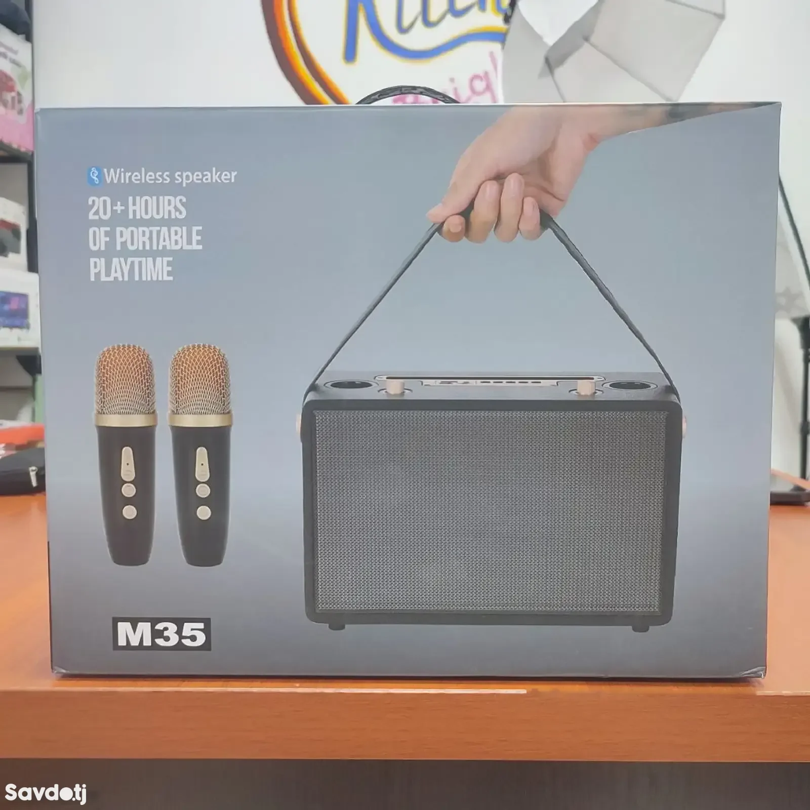 Портативная колонка M35 c 2 микрофонами