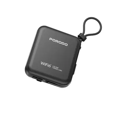 Wi-FI роутер Повербанк Porodo 4G LTE | WiFi 6 Pocket Router
