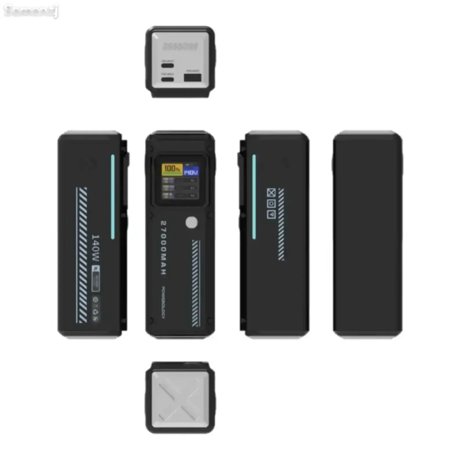 Внешний аккумулятор Powerology 27000mAh Smart Display Power Bank 140W