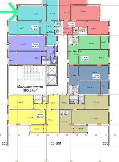1-комн. квартира, 14 этаж, 45 м², Гардиши Ленинград