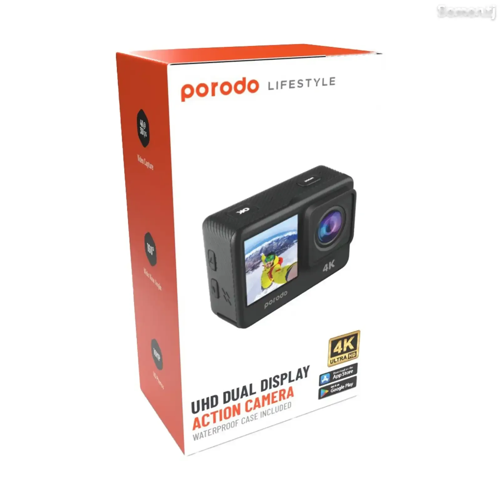 Водонепроницаемая 4К экшн-камера Porodo Lifestyle Waterproof 4K Action Camera