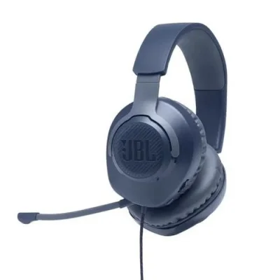Проводные игровые наушники чёрный JBL Quantum 100   Wired Over-Ear Gaming Headset - Синый