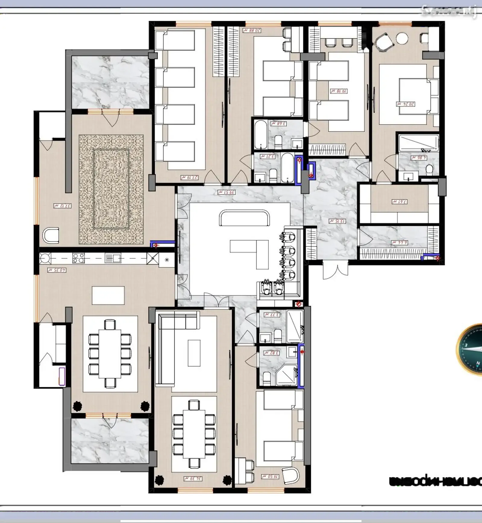 6-комн. квартира, 10 этаж, 309 м², Сафо, Парки Истиклол