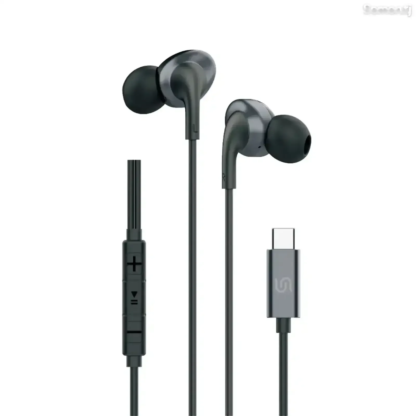 Проводные наушники Porodo Soundtec Metal Earphones 14mm Type C черный