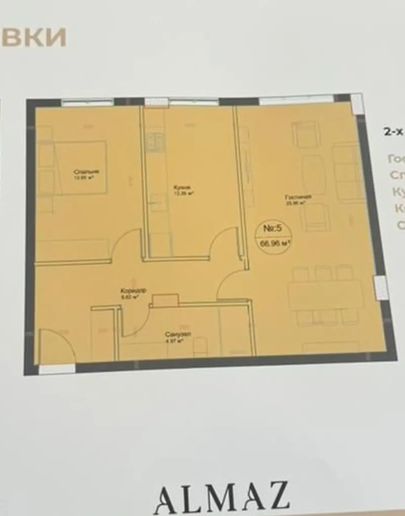 2-комн. квартира, 14 этаж, 67 м², 20-ая школа, бывший УВД